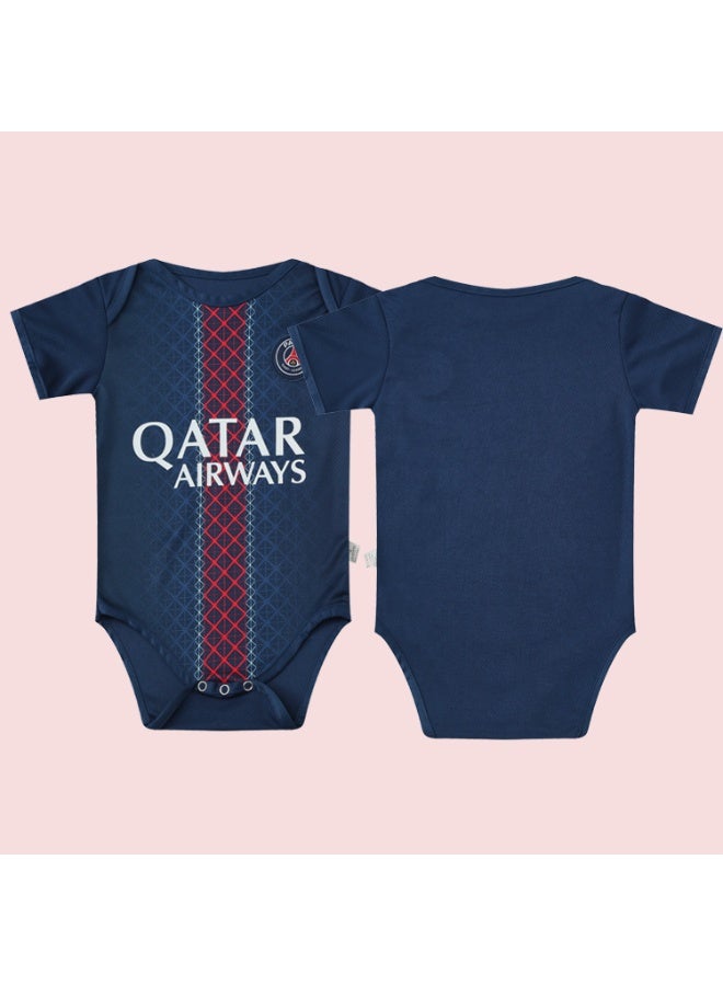 2025-2026 baby football uniform Paris home baby romper baby one-piece suit suitable for 6-18 months old baby - Image 1