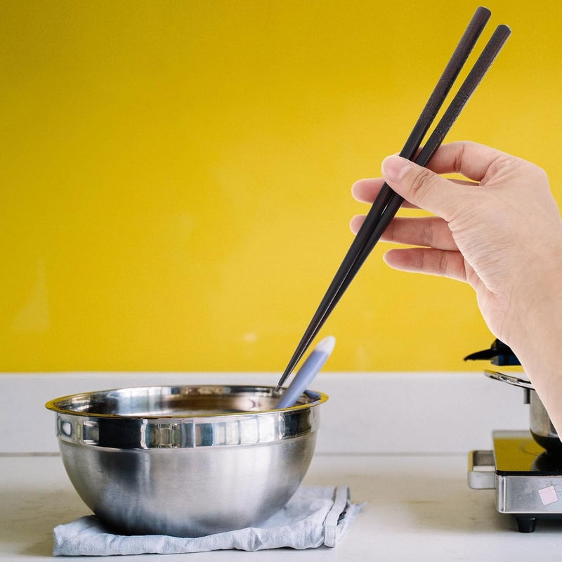 Unomor 20pcs Japanese Style Solid Wood Eating Sticks Set, Sturdy Reusable Dishwasher Safe Cooking and Dining Utensils for Sushi and Home Use - Image 5