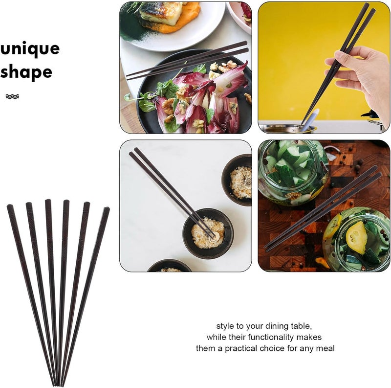 Unomor 20pcs Japanese Style Solid Wood Eating Sticks Set, Sturdy Reusable Dishwasher Safe Cooking and Dining Utensils for Sushi and Home Use - Image 3