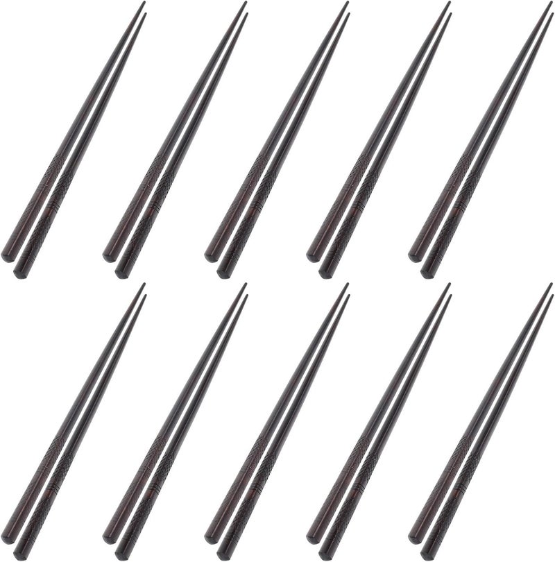 Unomor 20pcs Japanese Style Solid Wood Eating Sticks Set, Sturdy Reusable Dishwasher Safe Cooking and Dining Utensils for Sushi and Home Use - Image 1