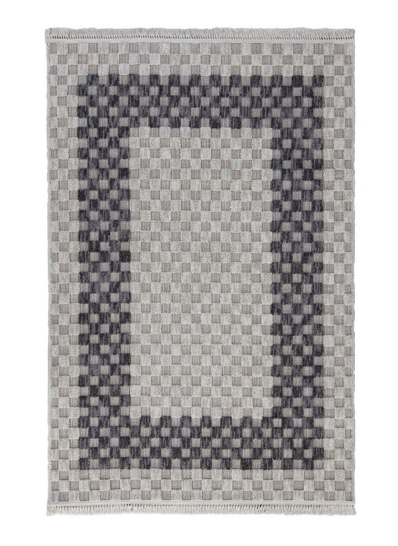 بيلا - سجاد خيش تركي طبيعي سماكة 9 ملم مقاس 220*150 سم, رمادي غامق/ كريمي - Image 1