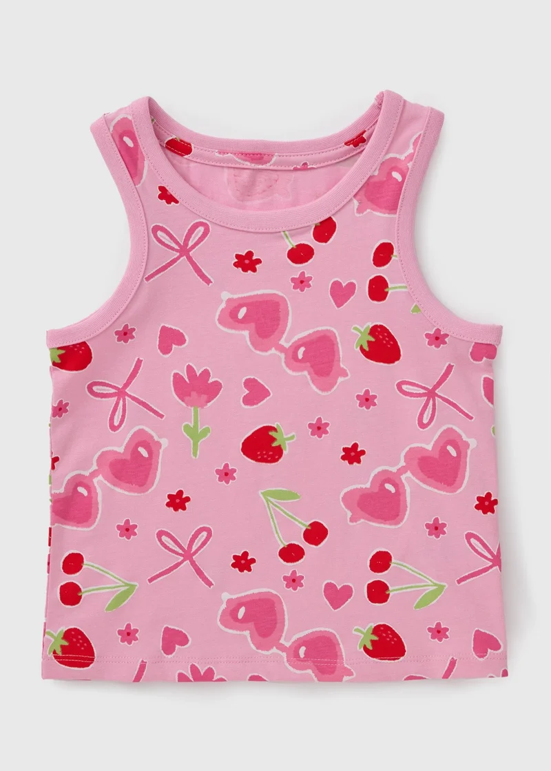 Matalan Girls Pink Sunglasses Vest