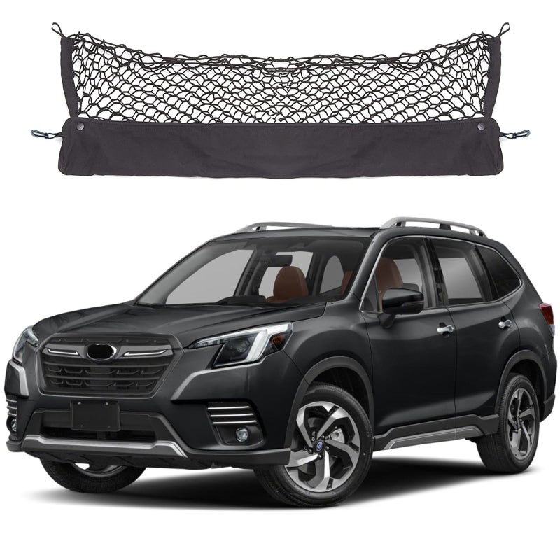Omocyra Envelope Style Cargo Net Compatible with Subaru Forester SK New 2026 2025 2024 2023 2022 2021 2020 2019 2018 2017 2016 2015 2014 2013 2012 2011 2010 2009 2008 2007-1998 Trunk Car Rear Tailgate Netting - Image 1