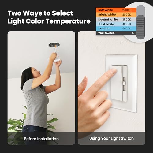 Feit Electric Enhance 4in LED Recessed Downlight, 75W Equivalent, 1000 Lumens, Dimmable, Adjustable White Color Temperature, Fits Most 4-Inch Housings, 90+ CRI, 50,000-Hour Lifetime, LEDR4XHO/6WYCA - Image 3