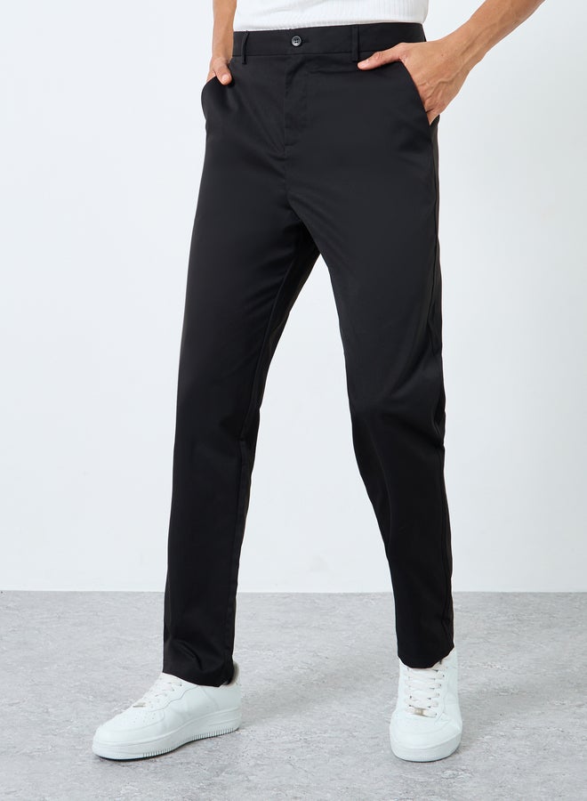 Styli Men Black Woven Slim Fit Pants - Image 1