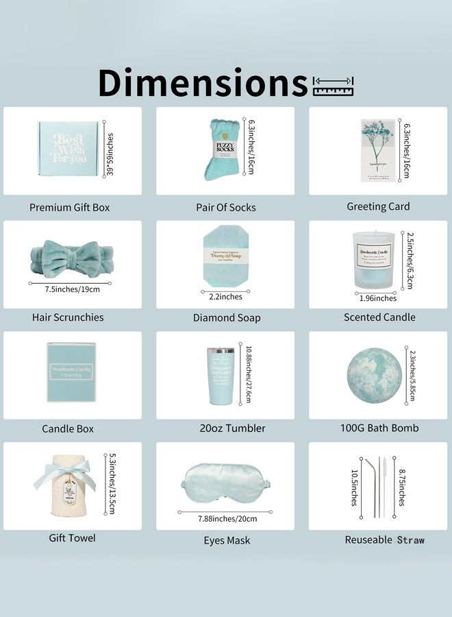 Hanayo Gift Set Gifts for Women Happy Birthday Gifts Basket for Women Spa Gift Set for Ladies 10 PCS Spa Gift Basket Set with Gift Box Relaxation Bath Gift Set for Wife and Best Friend(Blue) - Image 3