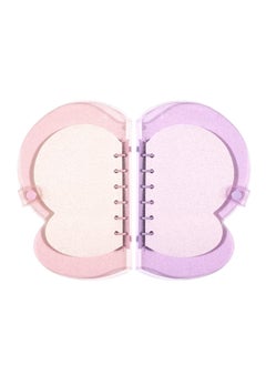 Y&D Refillable Notebook 2 Pcs PVC Clear 6 Ring Loose Leaf Folder with 160 Sheets Filler Blank Papers Personal Planner Round Binder Journal Butterfly Desgin  - Image 1