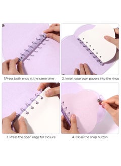 Y&D Refillable Notebook 2 Pcs PVC Clear 6 Ring Loose Leaf Folder with 160 Sheets Filler Blank Papers Personal Planner Round Binder Journal Butterfly Desgin  - Image 5