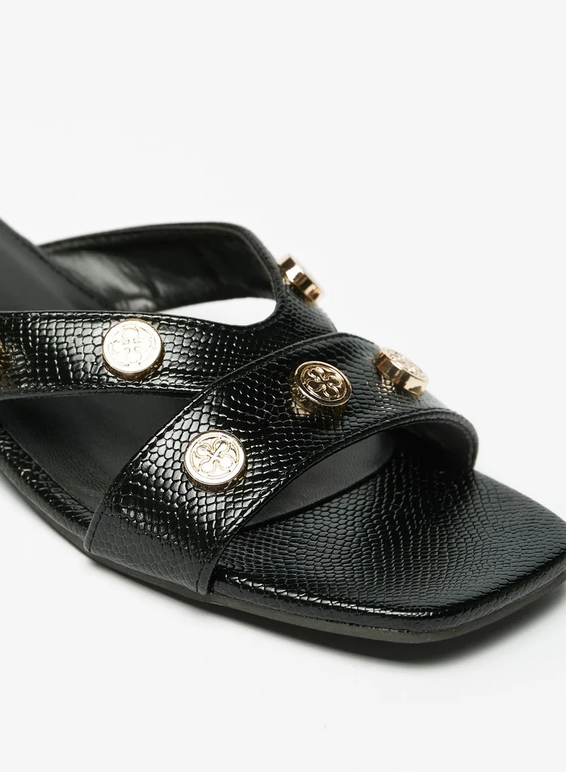 فلورا بيلا Metal Stud Embellished Strap Slide Sandals