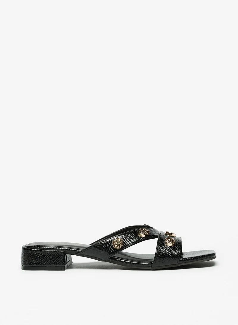 فلورا بيلا Metal Stud Embellished Strap Slide Sandals