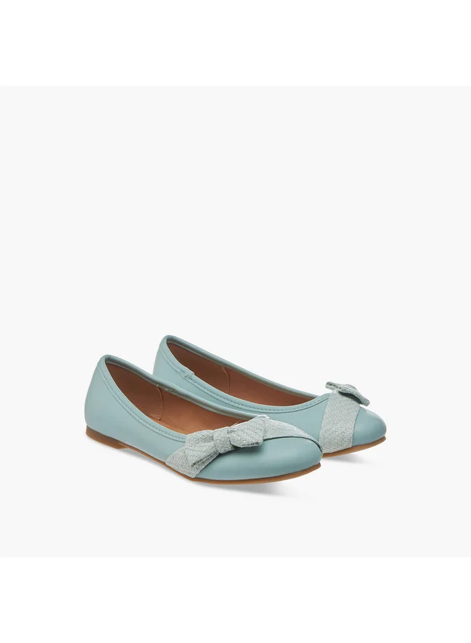 ميسي الصغيرة Girls Bow Accent Slip-On Ballerina Shoes