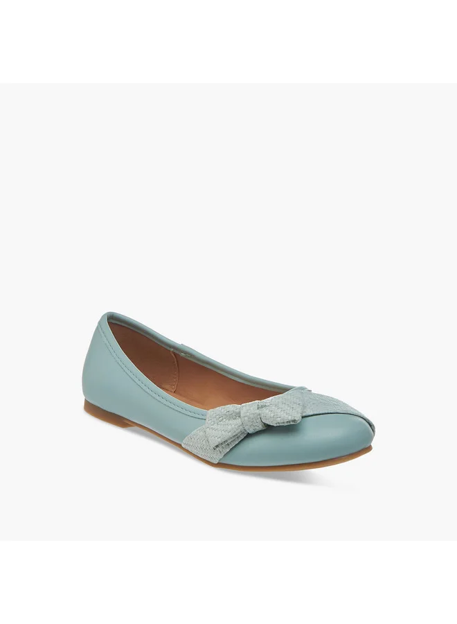ميسي الصغيرة Girls Bow Accent Slip-On Ballerina Shoes
