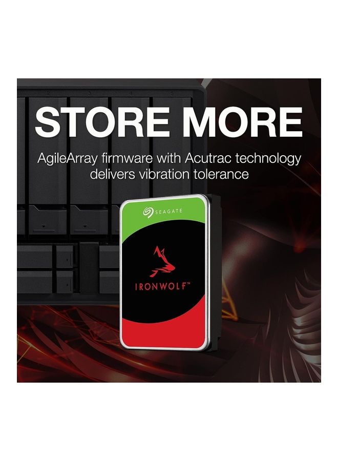 سيجيت محرك أقراص ثابت داخلي Ironwolf NAS سعة 4 تيرابايت، SATA 6Gb/s 3.5 بوصة، ذاكرة تخزين مؤقتة 256 ميجابايت، معدل نقل بيانات 600 ميجابايت في الثانية، 5900 دورة في الدقيقة، واجهة Serial ATA-600، حجم مخزن مؤقت 256 ميجابايت | ST4000VN006 - Image 4