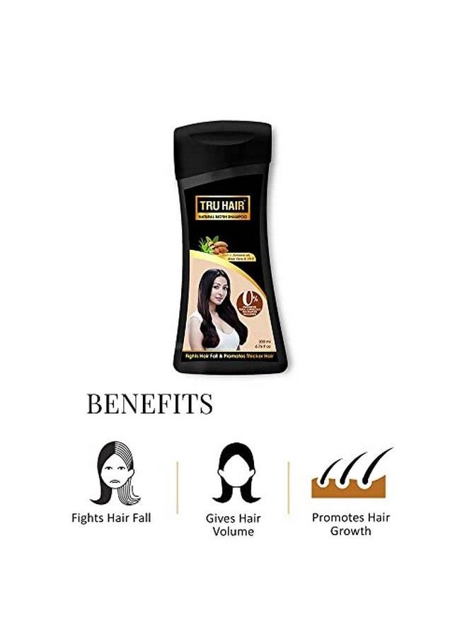 TRU HAIR - Biotin Shampoo With Almond Oil Vitamin E & Aloevera Gel For Healthy Thick Soft & Lustrous Hair | Contains 0% Parabens Silicones & Llps 200 Ml - Image 1