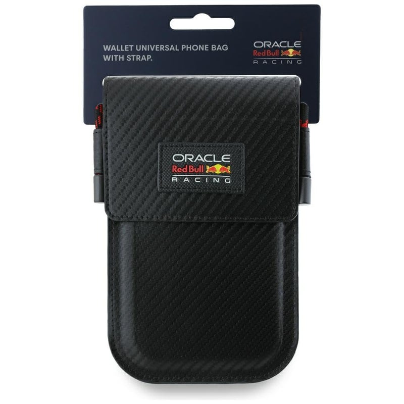 CG MOBILE REDBULL Racing Universal Wallet Crossbody Bag Official Licensed by – PU Carbon with Logo, Protective Smartphone Sling Pouch & Travel Shoulder Wallet Bag for Men & Women -Black - Image 4