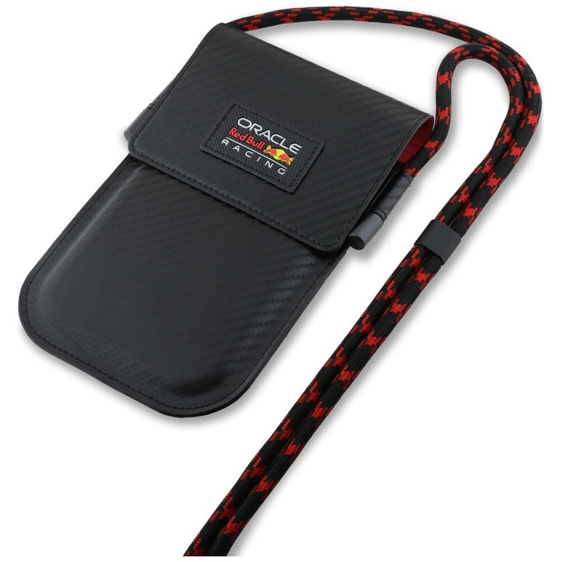 CG MOBILE REDBULL Racing Universal Wallet Crossbody Bag Official Licensed by – PU Carbon with Logo, Protective Smartphone Sling Pouch & Travel Shoulder Wallet Bag for Men & Women -Black - Image 3