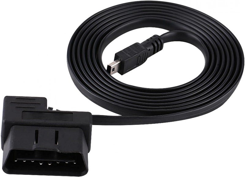 klarako OBD2 USB Cable, 180cm Metal Car OBD‑II OBD2 EOBD 16pin Diagnostic Extension Adapter to Mini USB Cable - Image 1