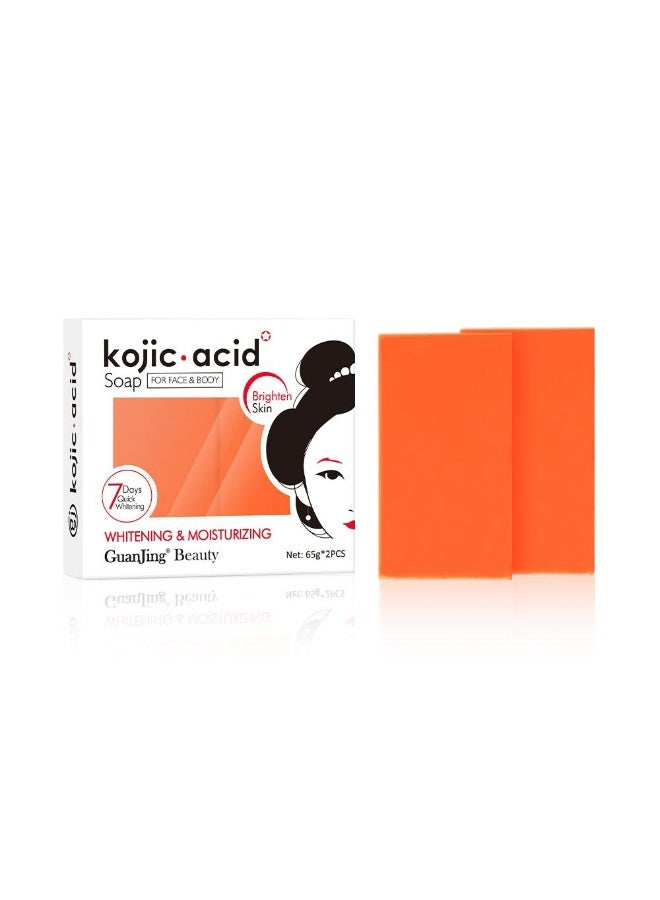 جوانجينج صابون حمض الكوجيك لتبييض وترطيب الوجه والجسم 65 جرام * قطعتين