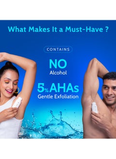 Chemist at Play Chemist at Play UnderArm Roll On with Lactic and Mandelic Acid, Removes odour, Whitens and Brightens Skin, Kills Bacteria, Exfoliates Underarm, Long lasting Aqua Fragrance, For Women and Men, 40ml  - Image 3