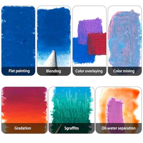 Artecho Oil Pastels Set of 120 Colors, Including 6 Neon Colors, Soft Oil Pastels for Art Painting, Drawing, Blending, Art Supplies for Artists, Beginners, Students, Teachers (10 x 70 mm) - Image 5