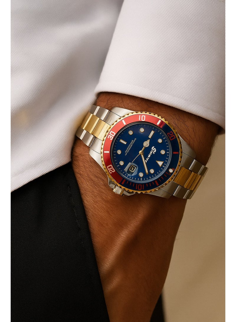 Elanova Luxury men’s watch made of stainless steel, water-resistant with sapphire crystal glass, luminous hands, and precise quartz movement. Model EL777. - Image 2
