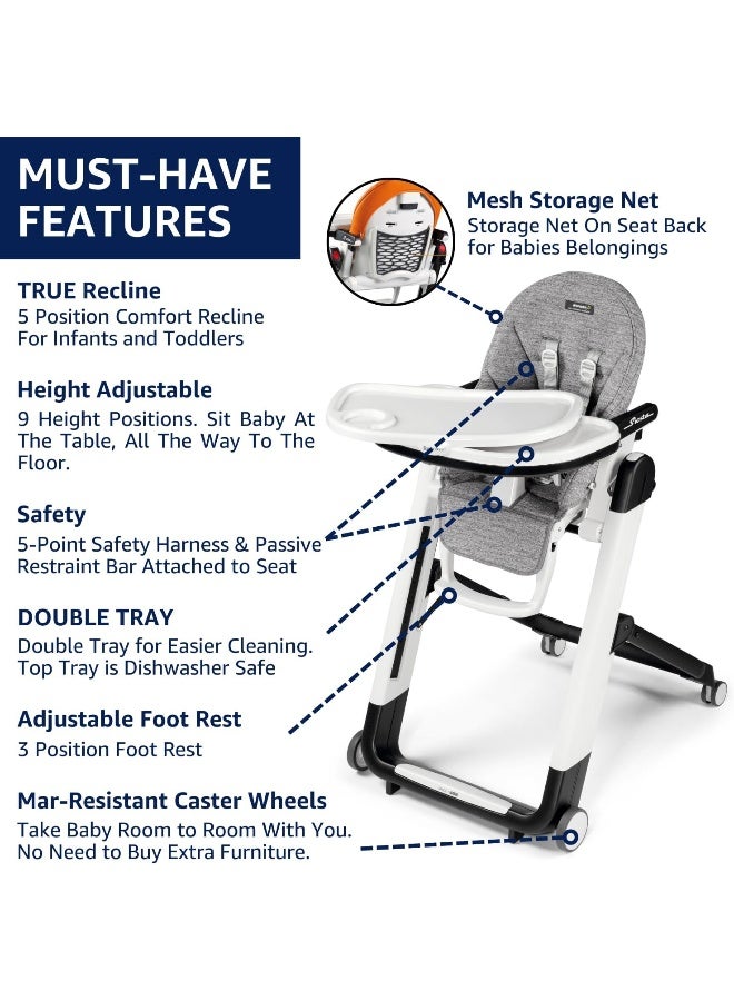 Peg Perego Siesta, Grow with Baby Folding High Chair & Recliner - Image 3