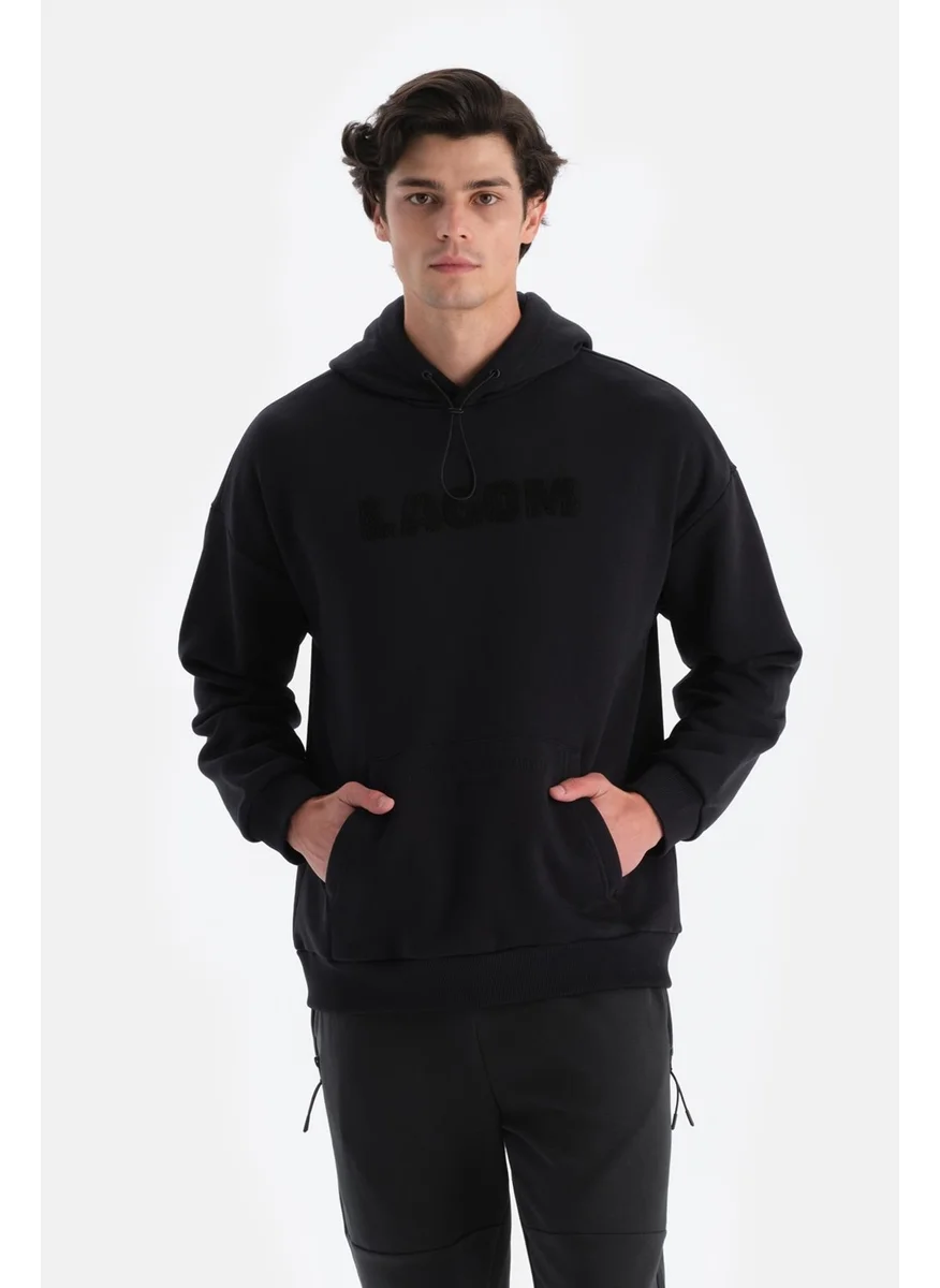 dagi Black Men's Hooded Sweatshirt with Lining