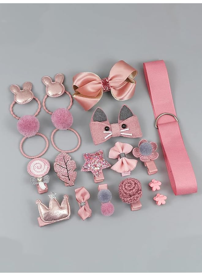 YouBella Hair Jewelery Clip Set for Baby Band for Girls (Pack of 18) (Pink)(YBHAIR 41326) - Image 2