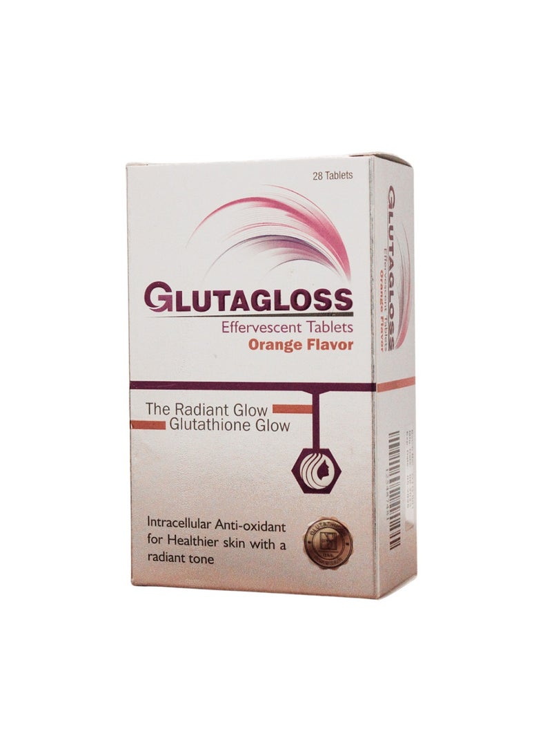 Seha Glutagloss 28 Effervescent Tablets an Anti Oxident for Radiant and Healthier Skin Anti-Aging Support and Skin Lightening Ultra-Pure Glutathione 