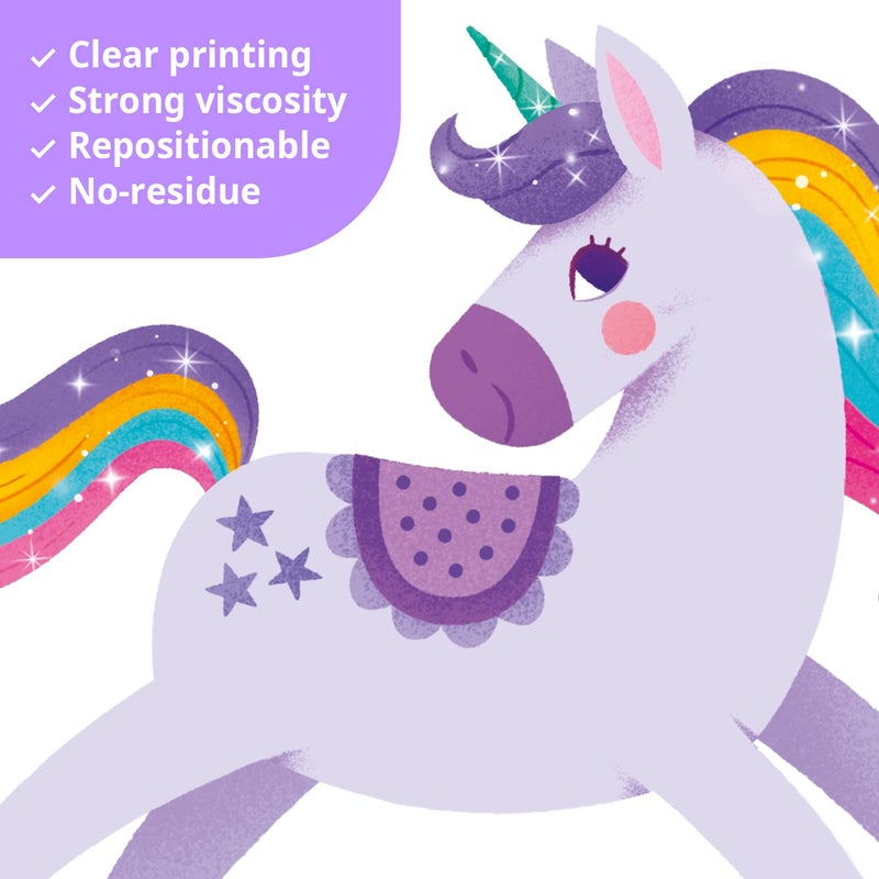 DECOWALL DS9-2119 Colorful Unicorn Wall Stickers Fairy Rainbow Kids Quote Decals Removable for Girls Nursery Bedroom Living Room Art Home Decor Decorations - Image 4
