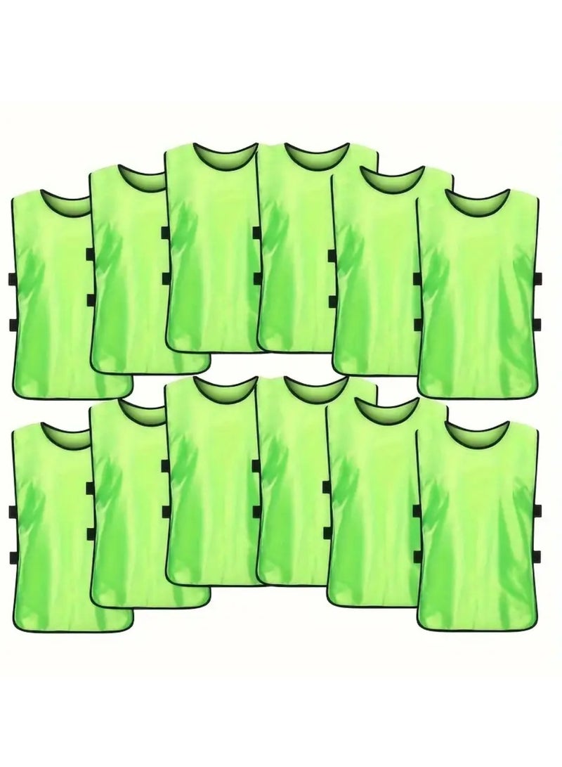 Spall 12pcs Sports Training Vest, Polyester 100.00%, Crew Neck, Knit Fabric, Solid Color, All-Season, for Kids & Adult - Basketball Practice Gear, Basketball Training Equipment | Ventilated Vest | Durable Construction - Image 2