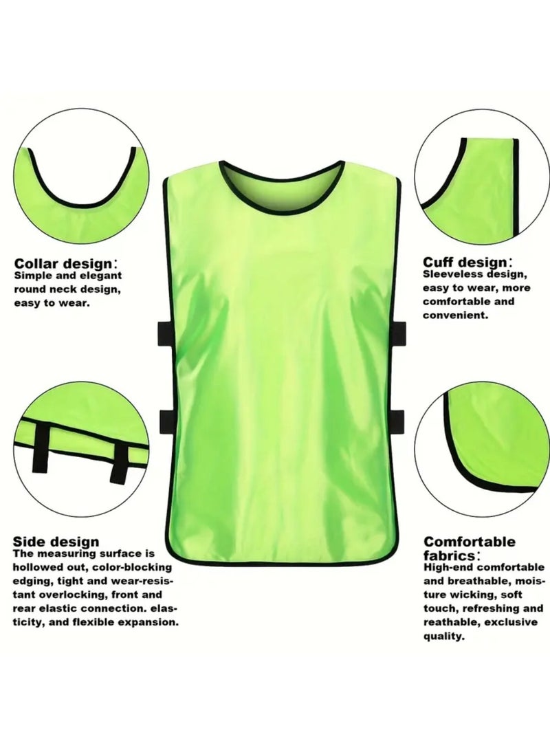 Spall 12pcs Sports Training Vest, Polyester 100.00%, Crew Neck, Knit Fabric, Solid Color, All-Season, for Kids & Adult - Basketball Practice Gear, Basketball Training Equipment | Ventilated Vest | Durable Construction - Image 4