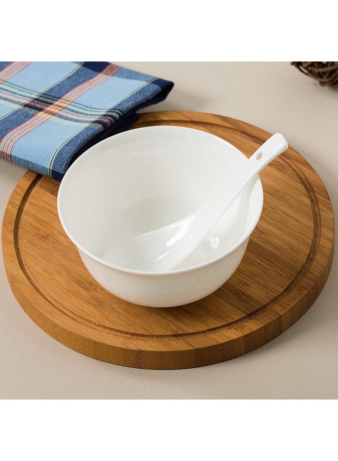 Sky Top Bone China Dinnerware Set, 8-piece Pure White Plates And Bowls For Home Use, Housewarming Gift - Image 3
