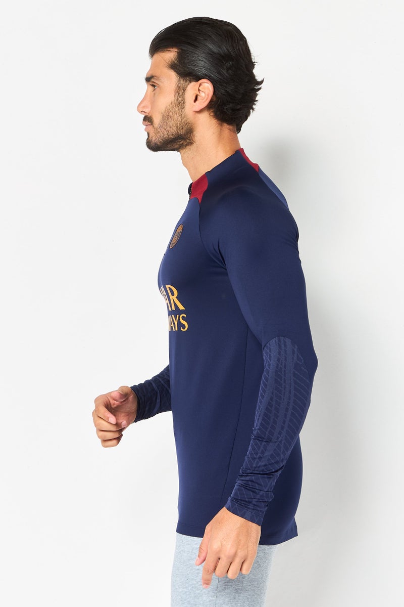 Nike x Paris Saint-Germain Men Slim Fit Embroidered Logo Football Jersey, Navy - Image 4