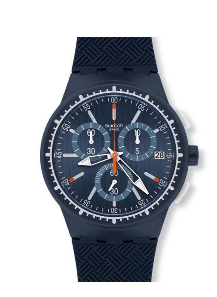 Swatch Unisex Siliblack Quartz Movement Water Resistant Wrist Watch - 41 Mm - Image 1