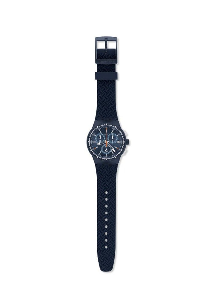 Swatch Unisex Siliblack Quartz Movement Water Resistant Wrist Watch - 41 Mm - Image 2