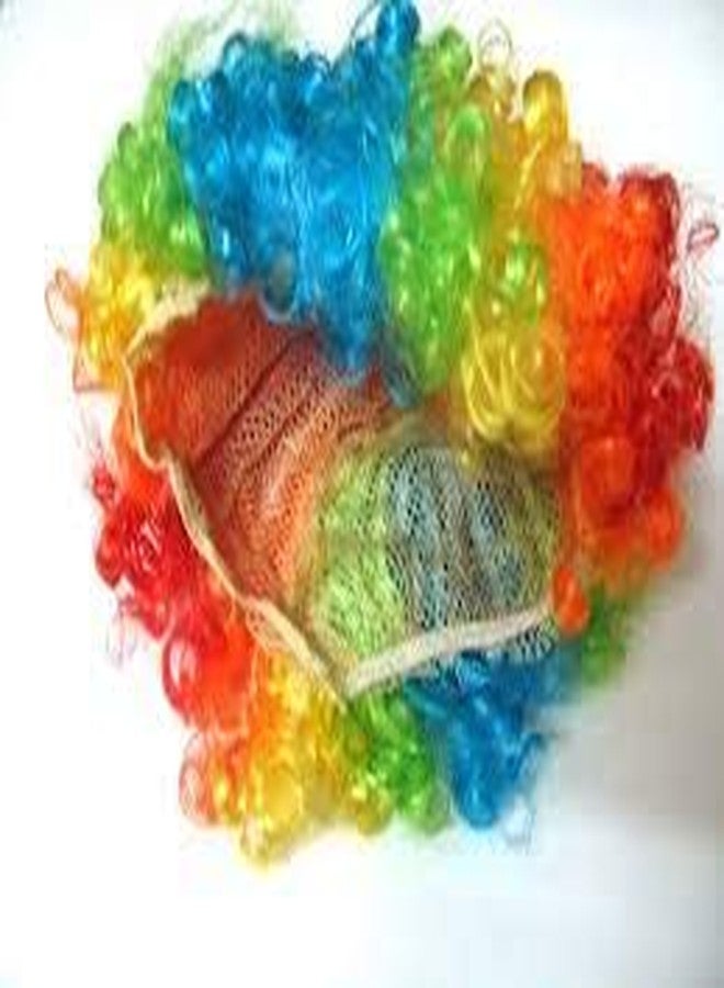 PartyFlex Multi Coloured Artificial Short Curly Hair Afro Wig for Men/Women (Pack of 1) Multicolour - Image 3