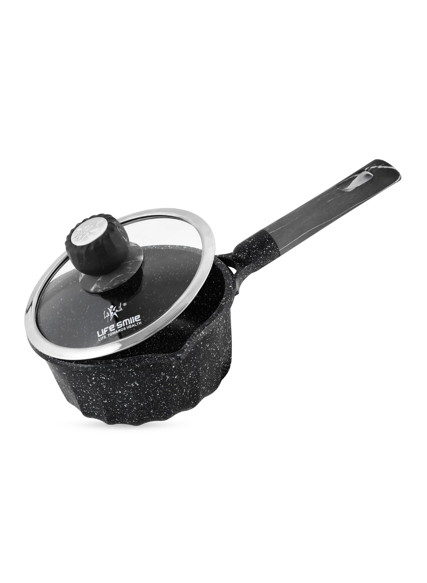 Life Smile Lifesmile 18cm Granite Nonstick Sauce Pan (1.5L) -Induction Bottom