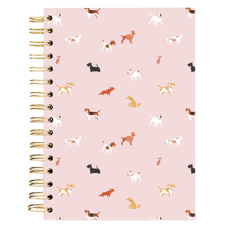 Graphique Hardbound Journal, Dog Pattern Design â€“ 160 Ruled Pages, Dogs with Pink Background on the Cover, 6.25" x 8.25" x 1" â€“ Perfect for Taking Notes, Lists and More - Image 1