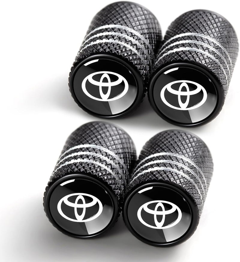 TACOMA Tire Valve Stem Cap Cover for Toyota Belt O-Ring Seal Corrosion Resistant tire Valve caps 4 Pack Black - Image 1