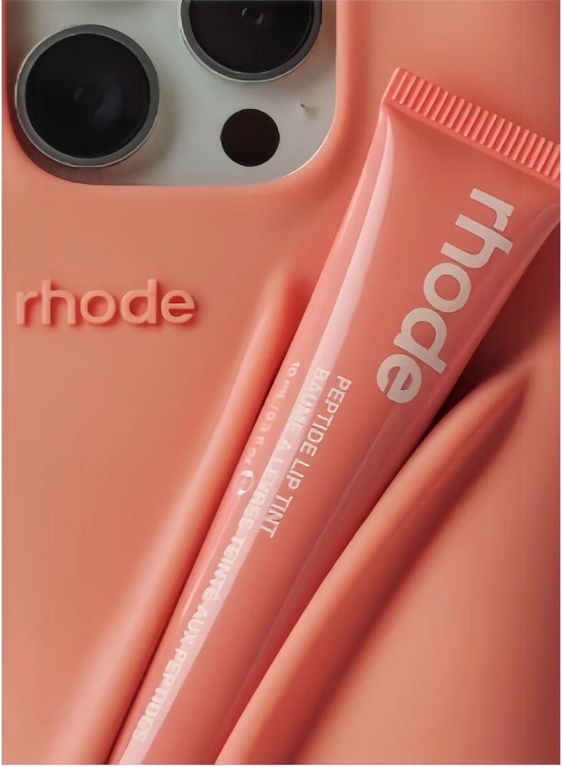 rhode Silicone Lip Holder for Cell Phone, Lip Gloss Adhesive Sleeve for Phone, Lip Holder Stick-on Phone Case, Back Stick On Holder for iPhone Phones（PEACH PIT） - Image 3