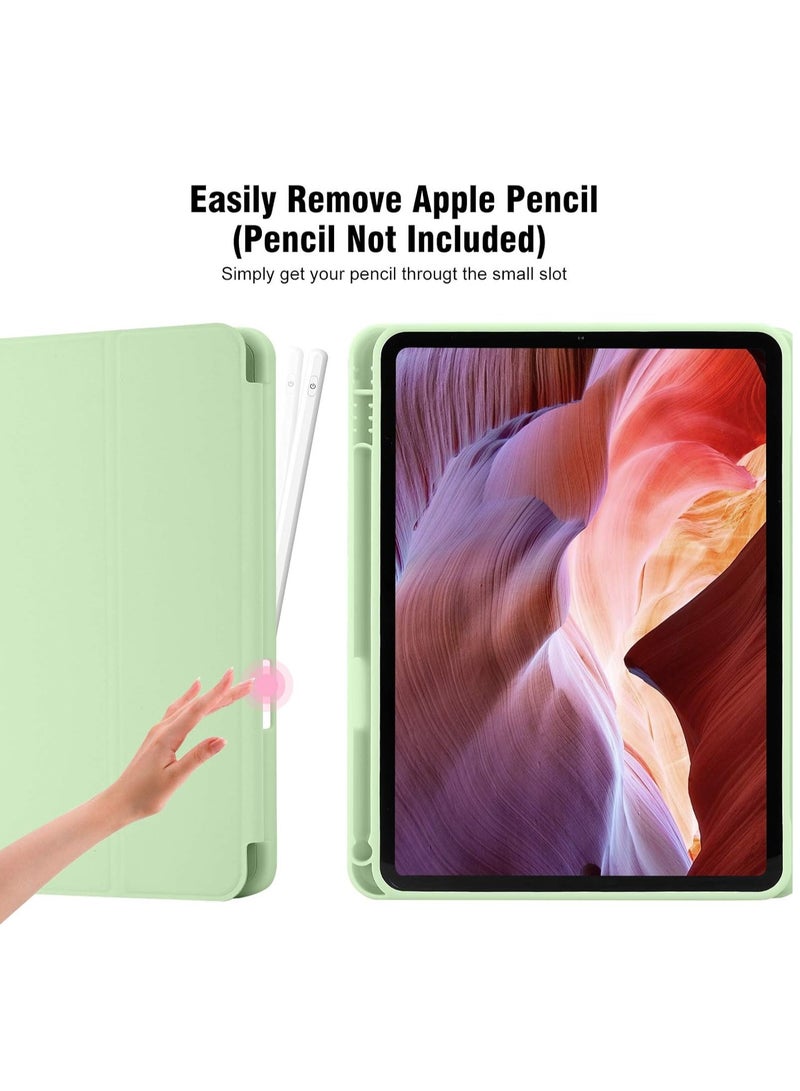 ELTRAZONE iPad 10th Generation Case 2022 with Pencil Holder - Soft TPU Back Protective Smart Trifold Stand Cover for iPad 10.9 Inch (10th Gen), Auto Wake/Sleep - Matcha Green  - Image 2