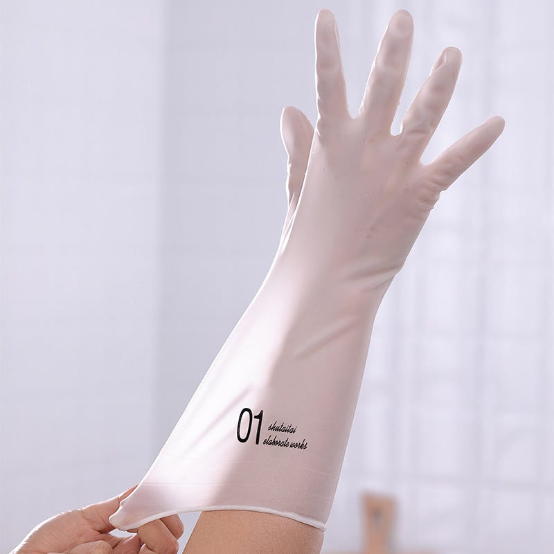 Thick PVC Gloves for Dishwashing Waterproof White Radiant 01 (60g) White Radiant 01 (60g)