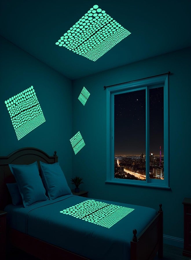 Labriciyon 1 Sheet Glow in The Dark Wall Stickers, 407 Pcs Removable Dots Wall Decals Room Decor Kit,Adhesive Dots Luminous Ceiling Decals for Kids Bedroom Halloween Home Decoration,Perfect Party Birthday Gift - Image 2