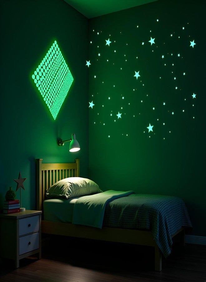 Labriciyon 1 Sheet Glow in The Dark Wall Stickers, 407 Pcs Removable Dots Wall Decals Room Decor Kit,Adhesive Dots Luminous Ceiling Decals for Kids Bedroom Halloween Home Decoration,Perfect Party Birthday Gift - Image 5