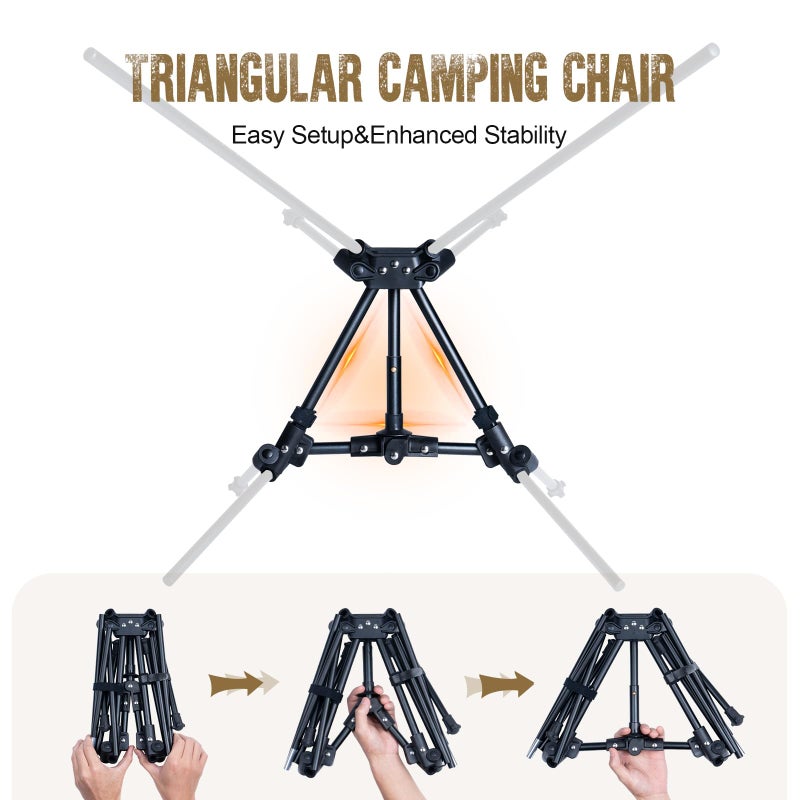 ONETIGRIS Tigerblade Camping Chair, Lightweight Folding Backpacking Hiking Chair, Compact Portable 330 lbs Capacity - Image 5