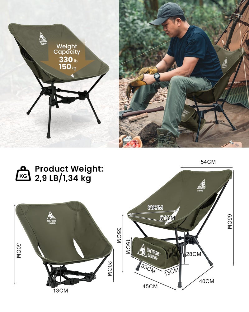 ONETIGRIS Tigerblade Camping Chair, Lightweight Folding Backpacking Hiking Chair, Compact Portable 330 lbs Capacity - Image 3