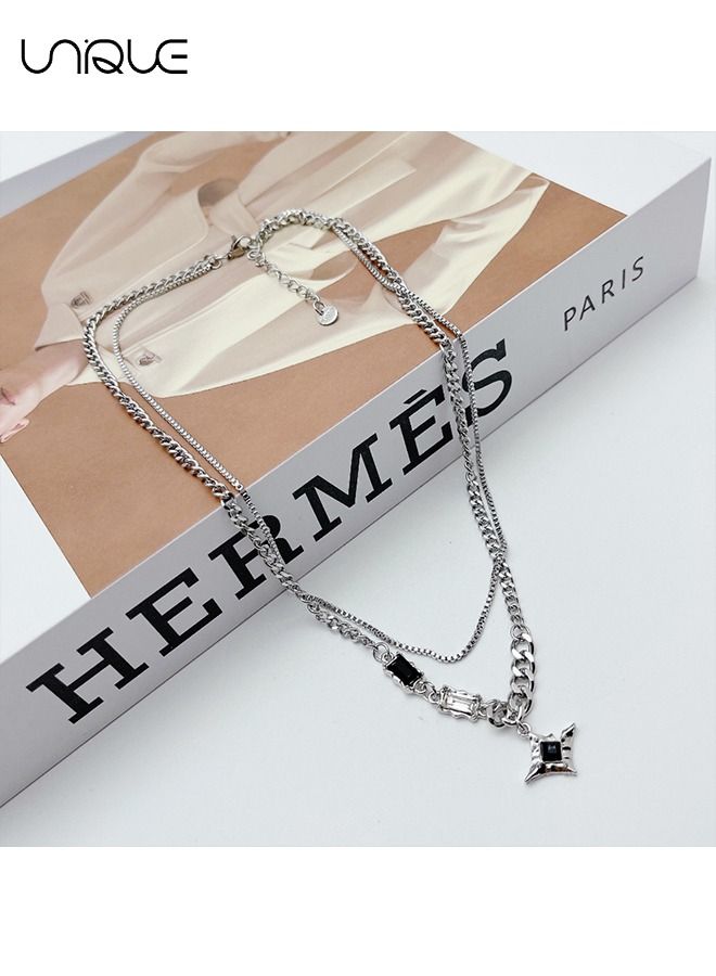 Unique Necklaces - Double Necklaces - Men's Fashion Niche Unisex Style Design - Clavicle Chain - Hip Hop Accessories - Image 4