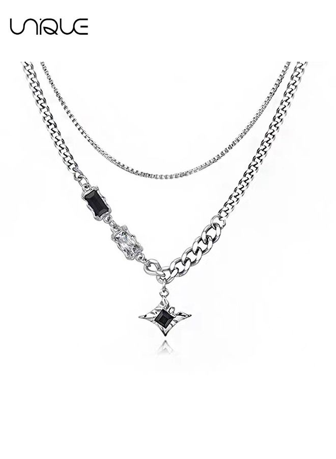 Unique Necklaces - Double Necklaces - Men's Fashion Niche Unisex Style Design - Clavicle Chain - Hip Hop Accessories - Image 2