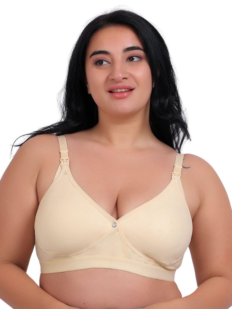 Fabme Women's Nursing, Maternity, Feeding, Seamless Bra (Color: Skin, Size: 34C, Pack of 1) - Image 4